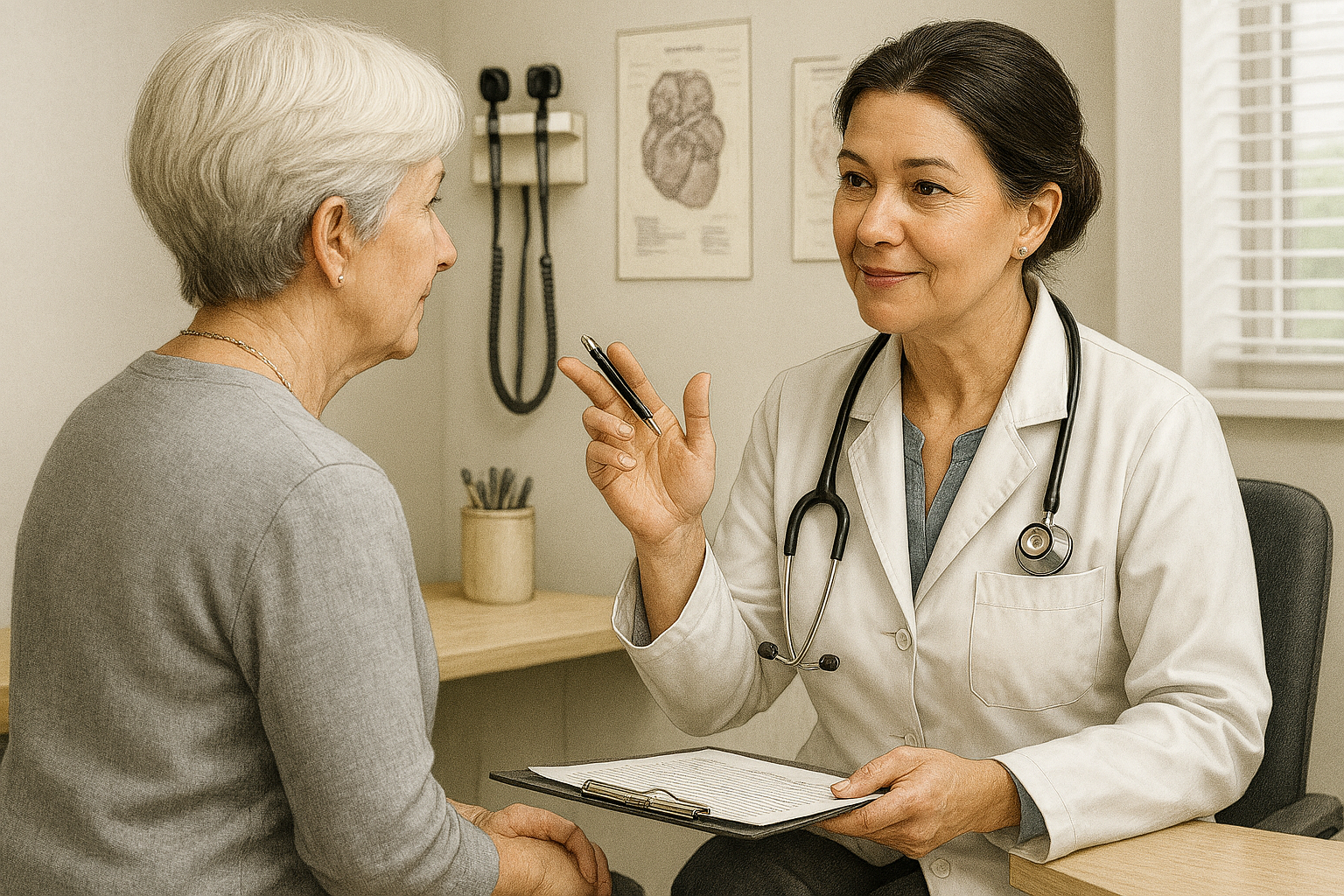 Patient speaking with a doctor